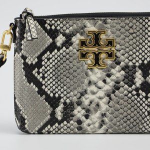 Tory Burch Britten Large Leather Zip Pouch